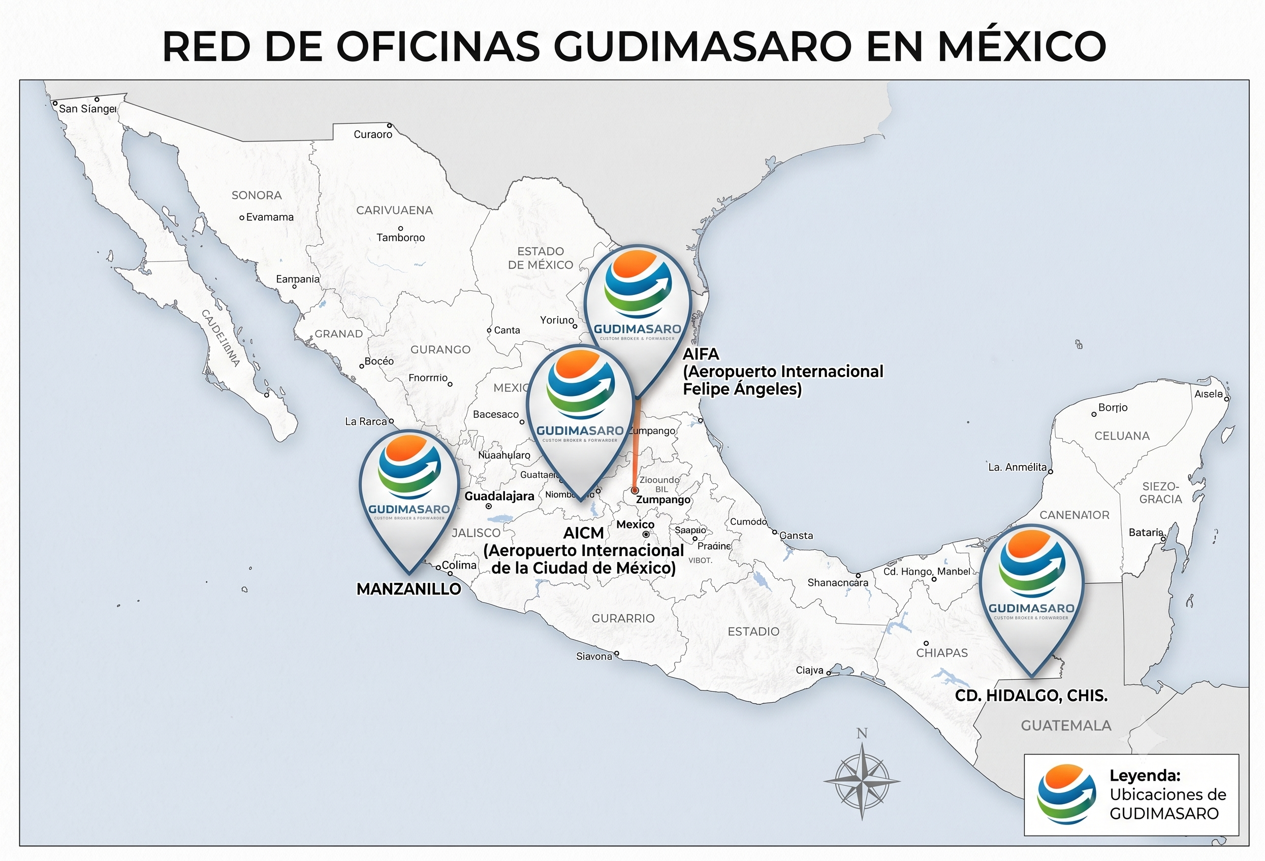 Red de Oficinas Gudimasaro en México